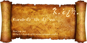 Kundráth Éva névjegykártya