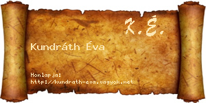 Kundráth Éva névjegykártya